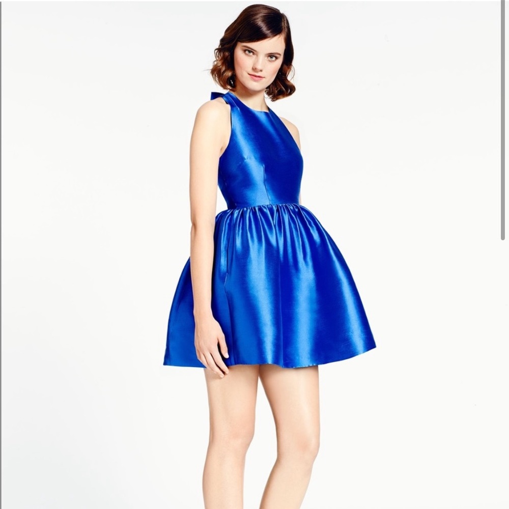 kate spade blue bow back dress